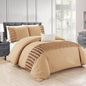 Luxury Twisted Pleated Duvet Set - King / Beige