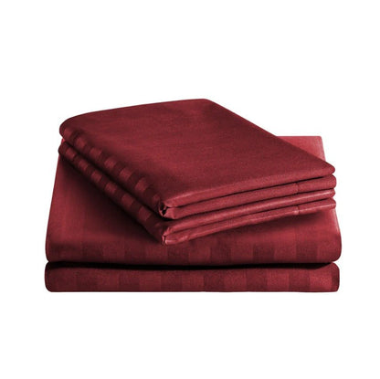 Maroon Stripe - 7pcs Winter Razai/Quilt Set (Luxury) - Windsorlino.com