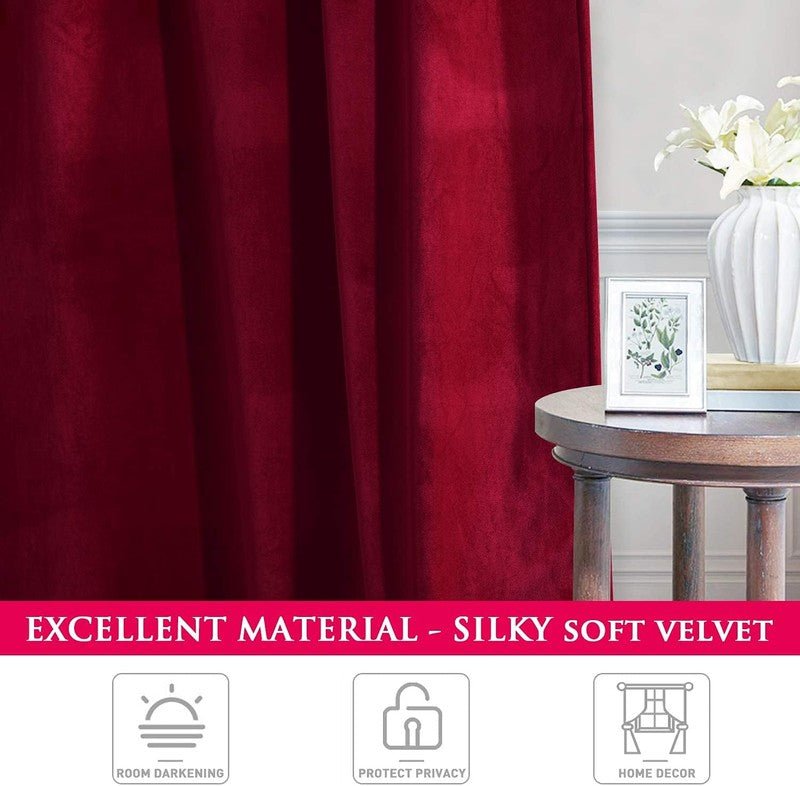 Maroon - Velvet Window Curtains (Ultra Soft) - Windsorlino.com