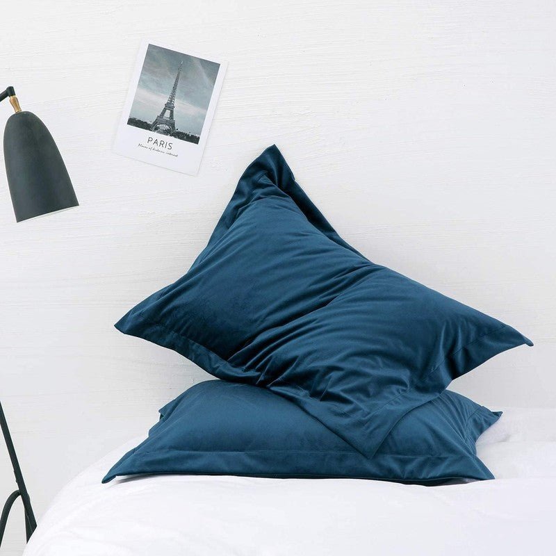 Navy Blue Velvet - Bed Set 8 Pcs (Luxury) - Windsorlino.com