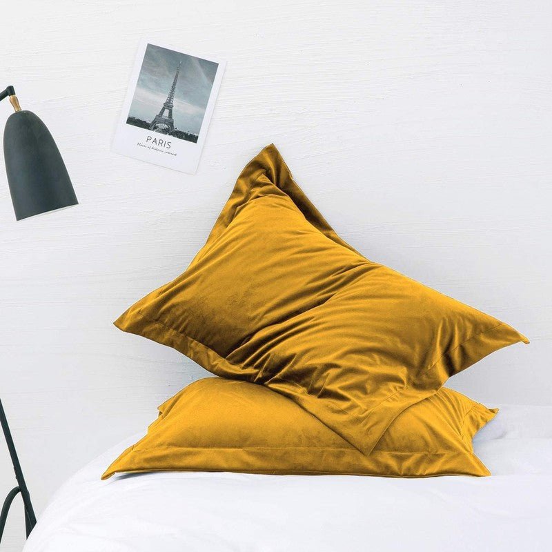 Ochre Velvet - Bed Set 8 Pcs (Luxury) - Windsorlino.com
