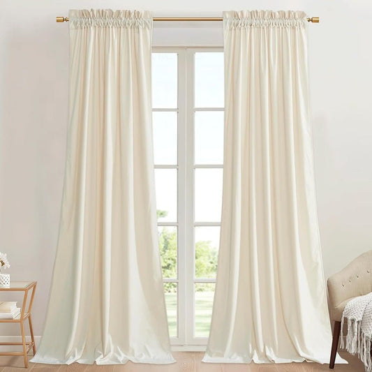 Off White - Velvet Window Curtains (Ultra Soft) - Windsorlino.com