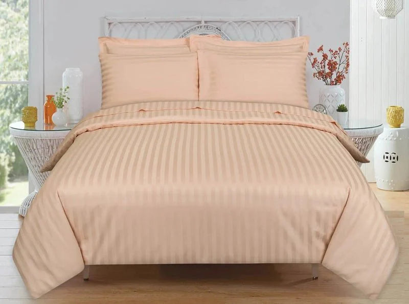 Peach Stripe - 7pcs Winter Razai/Quilt Set (Luxury) - Windsorlino.com