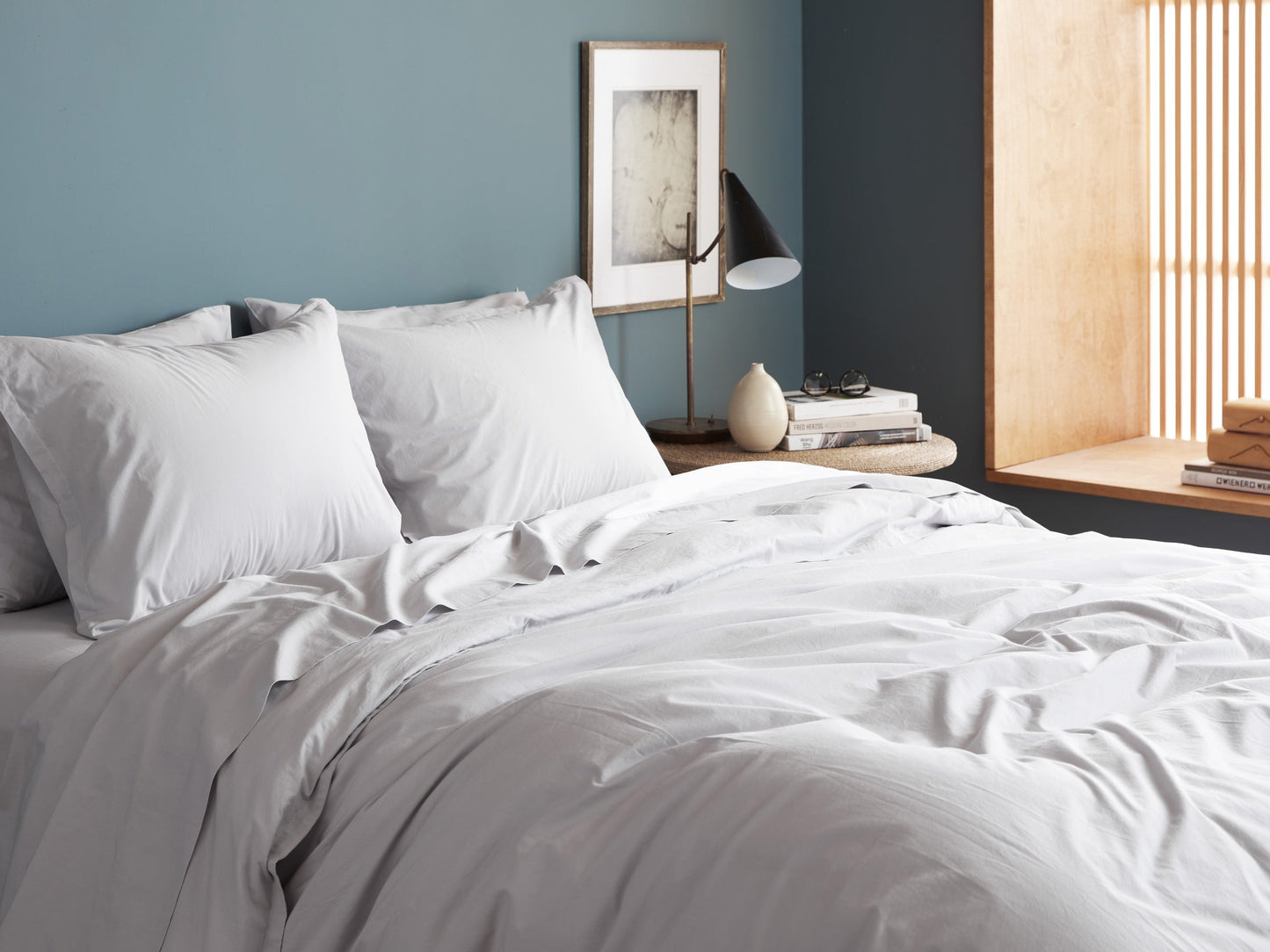 Percale Sheet Set - Light Grey F/Q