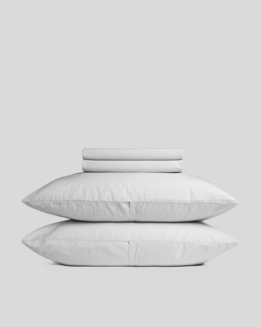 Percale Sheet Set - Light Grey F/Q
