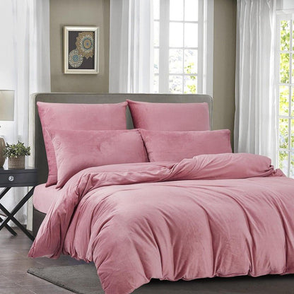 Pink Velvet - Bed Set 8 Pcs (Luxury) - Windsorlino.com