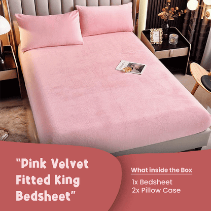 Pink Velvet - Luxury Fitted Sheet - Windsorlino.com
