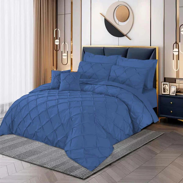 Pintuck Duvet Set - King / Sky Blue
