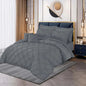 Pintuck Duvet Set - King / Grey