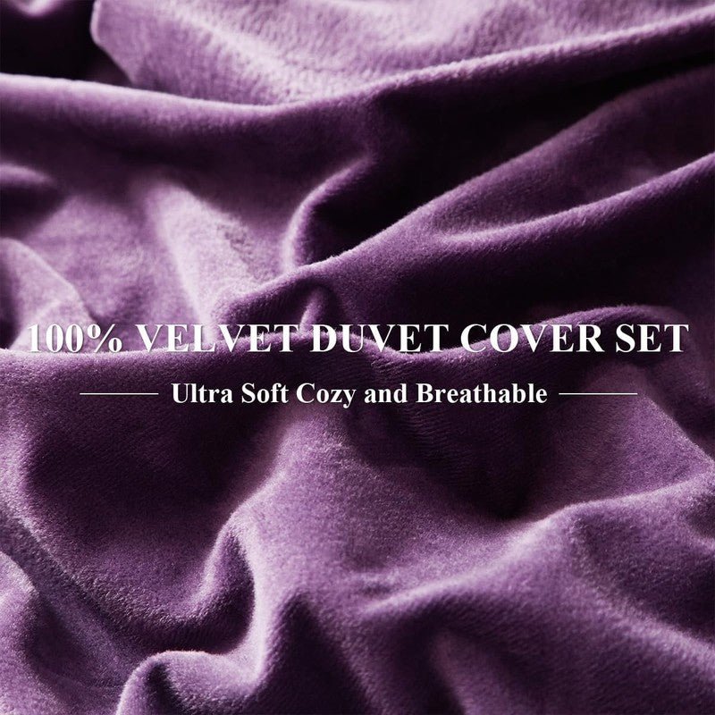Plum Velvet - Bed Set 8 Pcs (Luxury) - Windsorlino.com