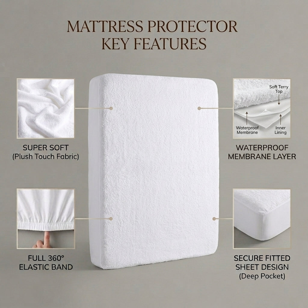 Terry waterproof mattress protector