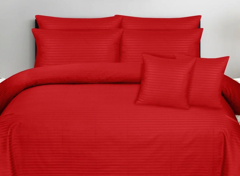Red Stripe - 7pcs Winter Razai/Quilt Set (Luxury) - Windsorlino.com