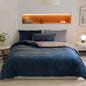Reversible Duvet Set Velvet - King (6 pcs) / Blue & Grey
