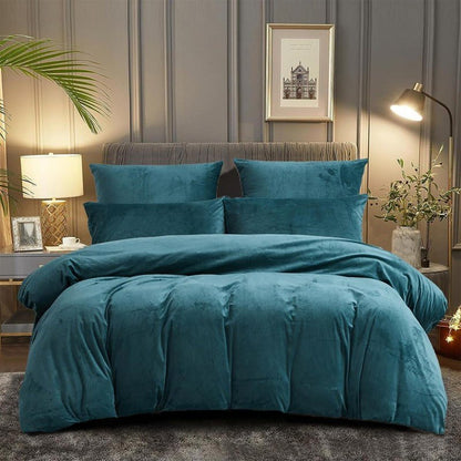 Teal Velvet - Bed Set 8 Pcs (Luxury) - Windsorlino.com
