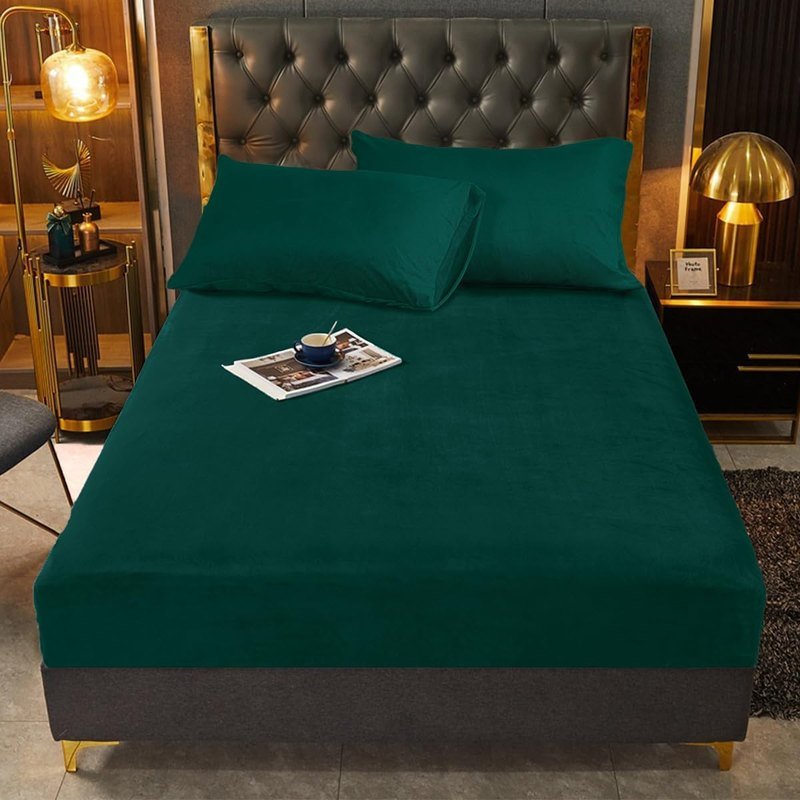 Teal Velvet - Luxury Fitted Sheet - Windsorlino.com