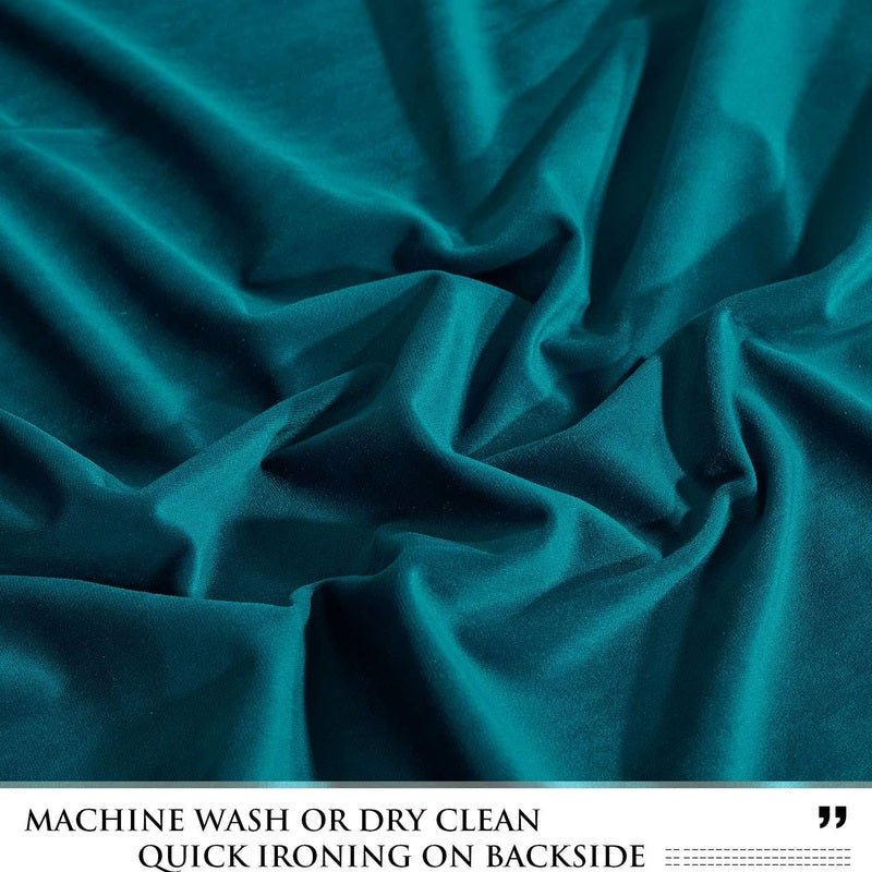 Teal - Velvet Window Curtains (Ultra Soft) - Windsorlino.com