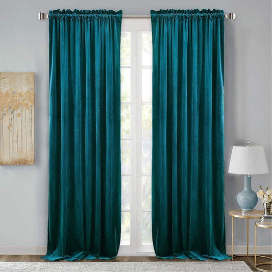 Teal - Velvet Window Curtains (Ultra Soft) - Windsorlino.com